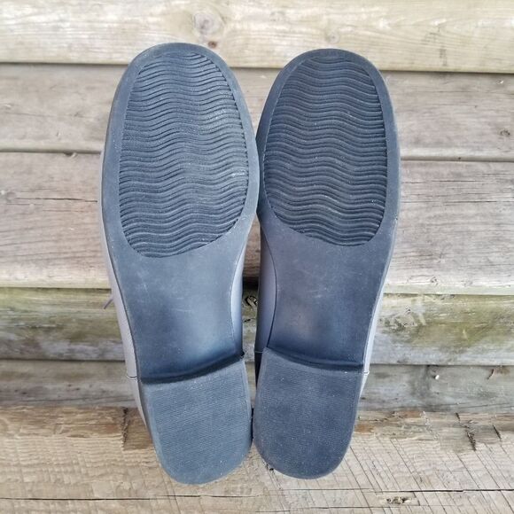 Vintage 90s y2k Steampunk Granny Punk Gray Leather Lace-up Heeled Boots Booties - Picture 7 of 10